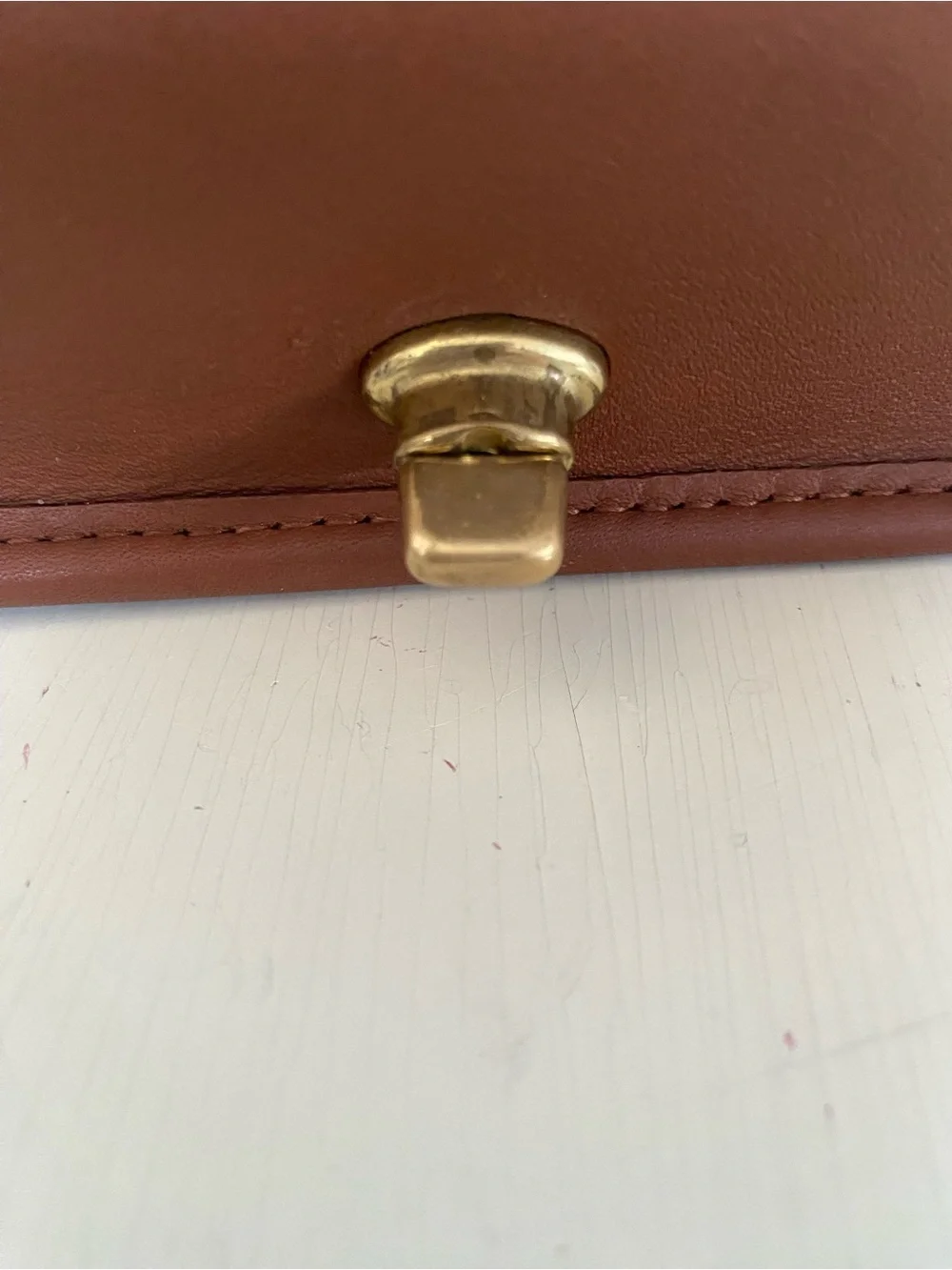 Coach Vintage Penny Pocket  Bag Tan Leather Crossbody Shoulder  Turnlock USA